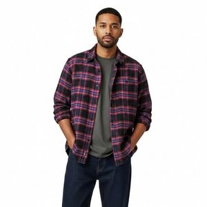 Grayers Mens Flannel Pink Black Plaid 100% Cotton Heritage Everyday Size XXL